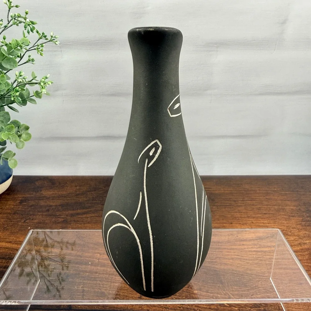 Stützel Sachs Aalen West German Pottery Cat Pitcher Sgraffito MCM